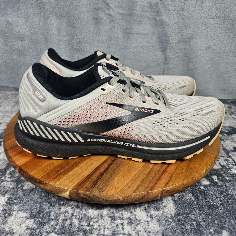Brooks Adrenaline GTS 22 Shoes Womens Size 9.5 Gray Athletic Running Sneakers